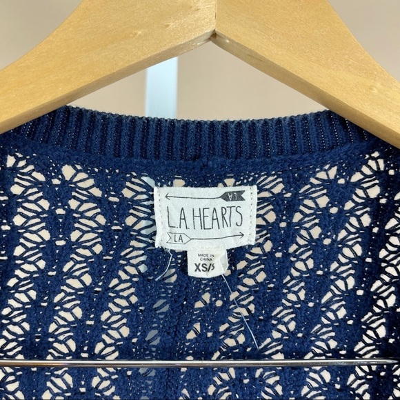 PacSun LA Hearts XS Small Boho Slouchy Acid Wash Knit Long Cardigan Beachy - Picture 4 of 7